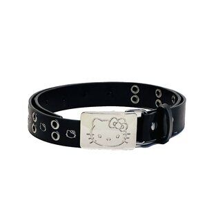 Hello Kitty Sanrio Belt Black Silver Size 25"-29"